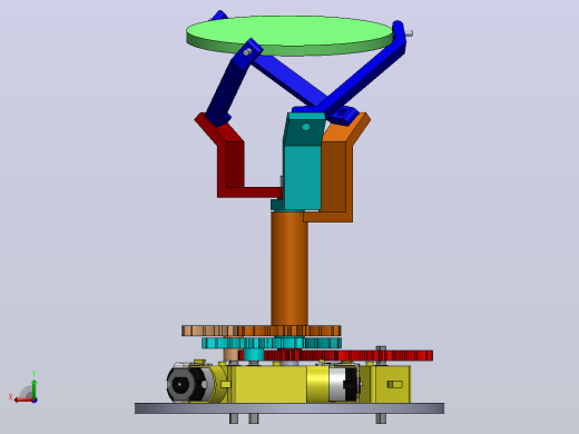3-DOF带独立电机控制的三自由度旋转机构3D数模图纸 Solidworks设计后视缩略图