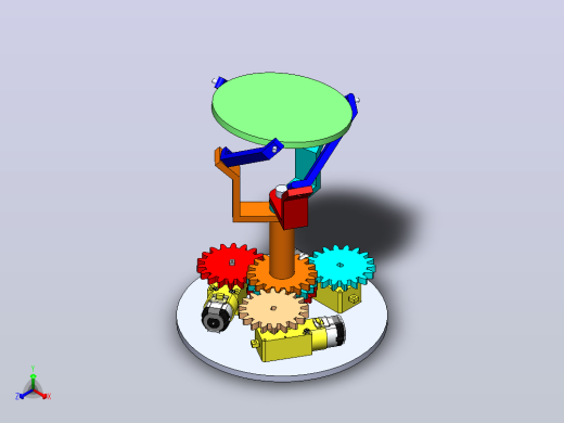 3-DOF带独立电机控制的三自由度旋转机构3D数模图纸 Solidworks设计正等轴测缩略图