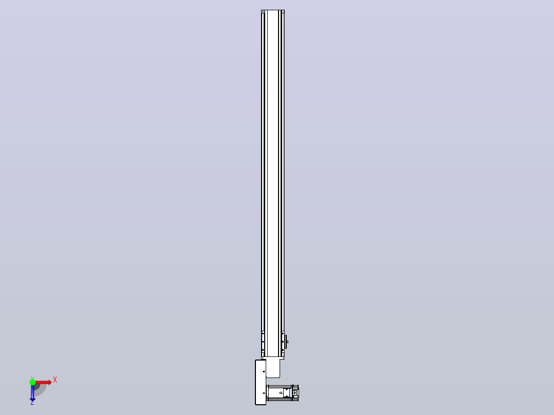 皮带直线轴半封闭可选导轨TPA-HNB-85S-90-L1100-ML-C-P20-N3俯视图