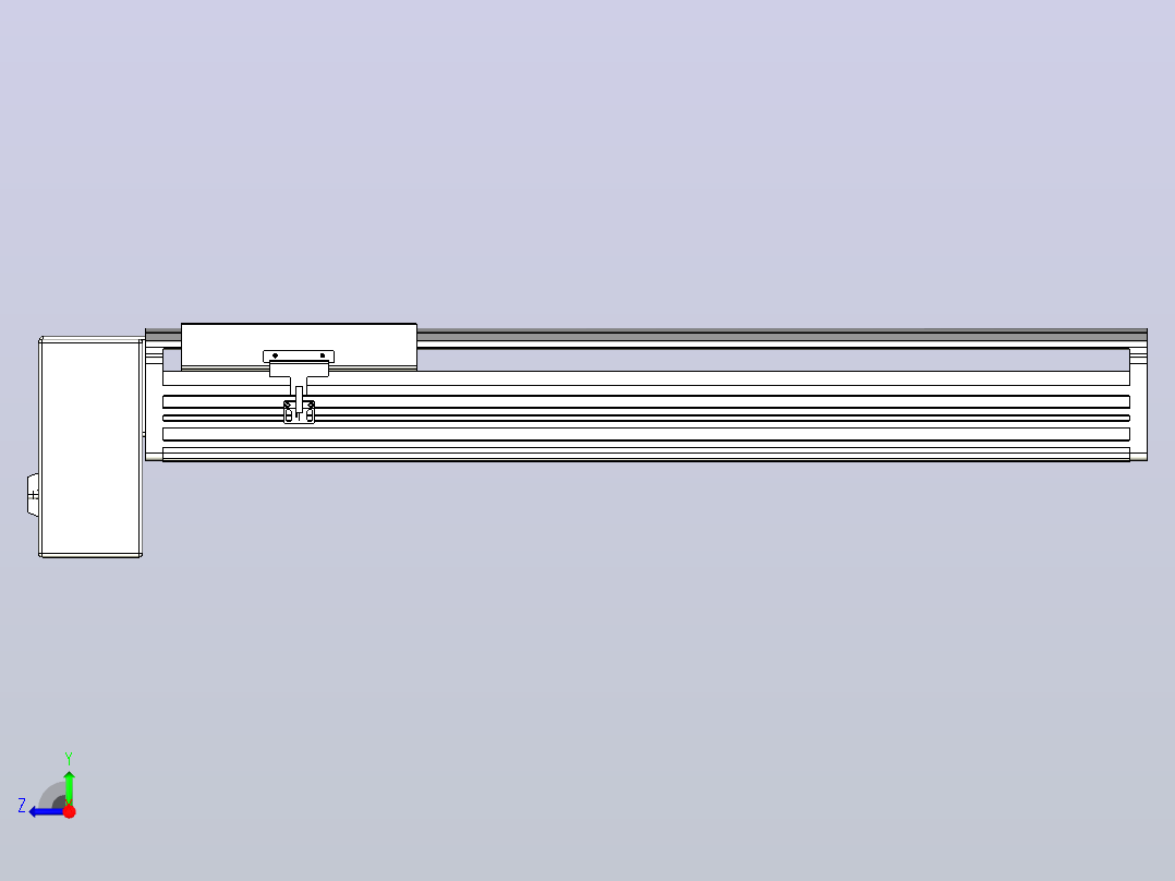 皮带直线轴半封闭可选导轨TPA-HNB-202D-140-L500-RP-C-P75-N3右视图