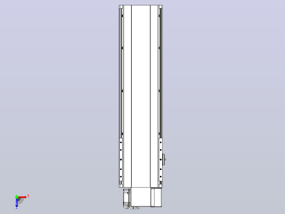 皮带直线轴半封闭可选导轨TPA-HNB-202D-140-L500-RP-C-P75-N3俯视图