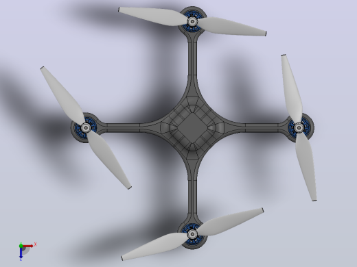 无人机四翼直升机俯视缩略图