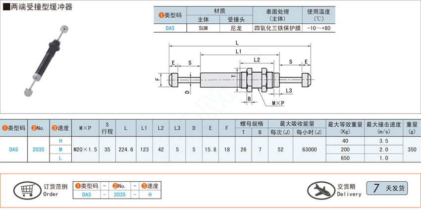 固定型缓冲器-两端受撞型@DAS