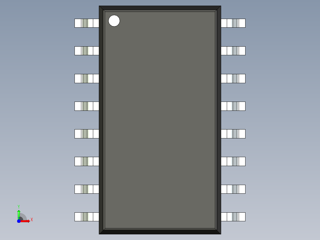 106x SOIC 封装（小外形集成电路）SOIC127P780X200-16N前视图