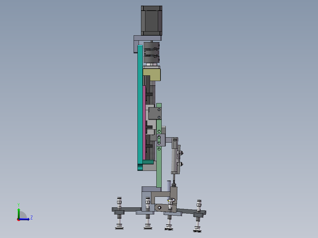 吸盘上下升降旋转组件sw18可编辑左视图