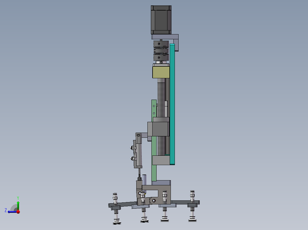 吸盘上下升降旋转组件sw18可编辑右视图