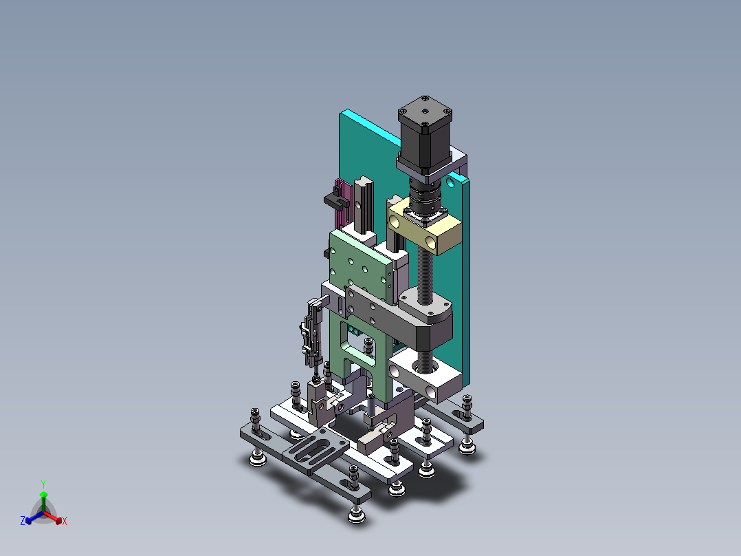 吸盘上下升降旋转组件sw18可编辑正等轴测图