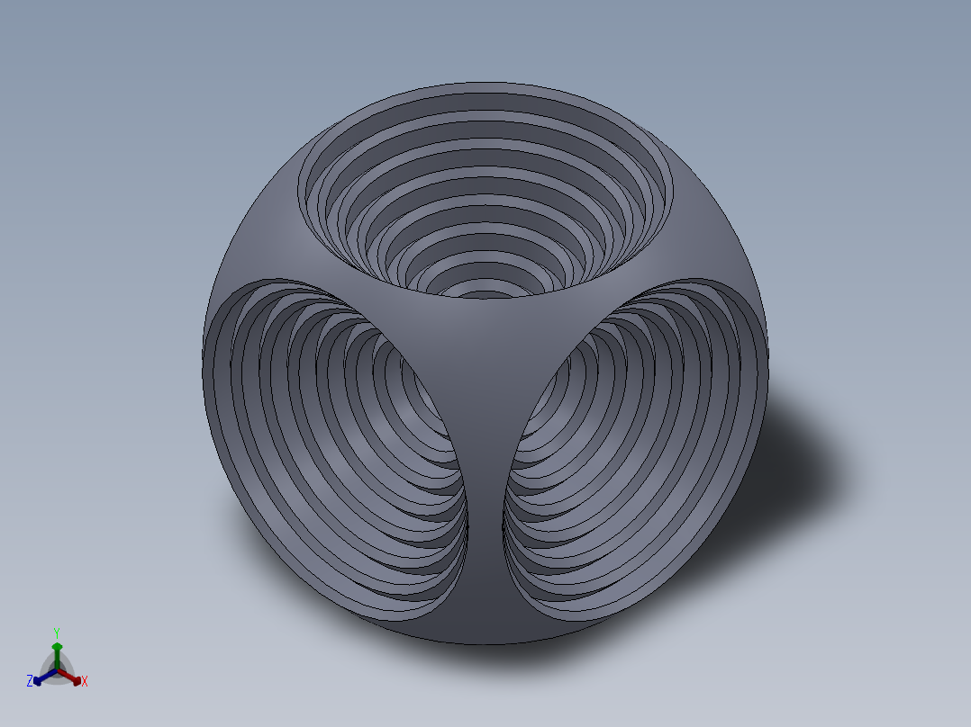 solidworks 嵌套的球体正等轴测图