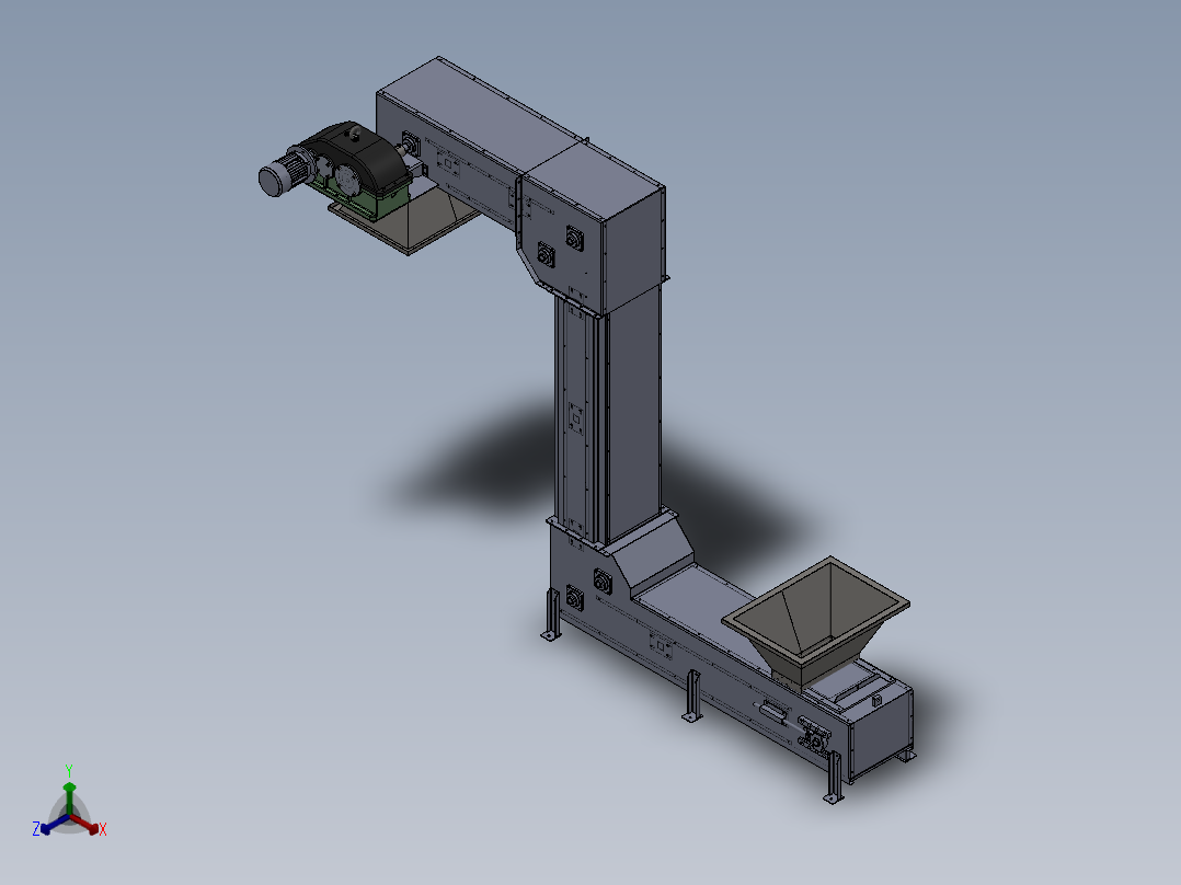 Z型链式提升机正等轴测图