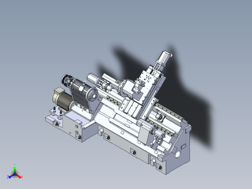 斜身车床数控车床斜导轨式自动车床3d图纸