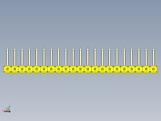 彩色公排针 100mil 2.54mm 系列-DS1022_yellow_21p_100mil_TypeU_rev1.0后视缩略图