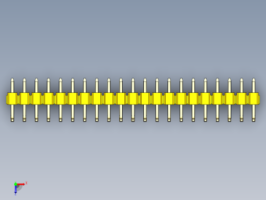 彩色公排针 100mil 2.54mm 系列-DS1022_yellow_21p_100mil_TypeU_rev1.0俯视缩略图