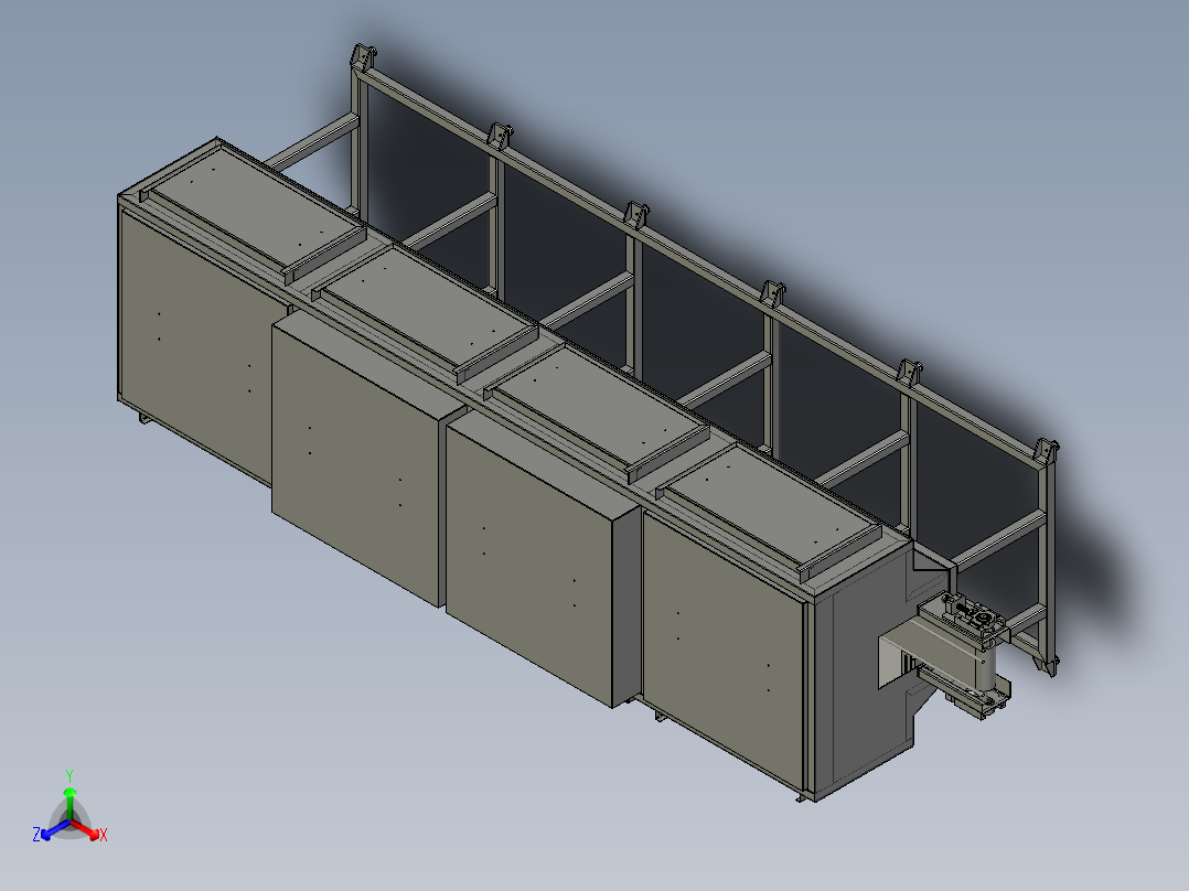 电池清洗烘干机3D数模图纸 STEP格式