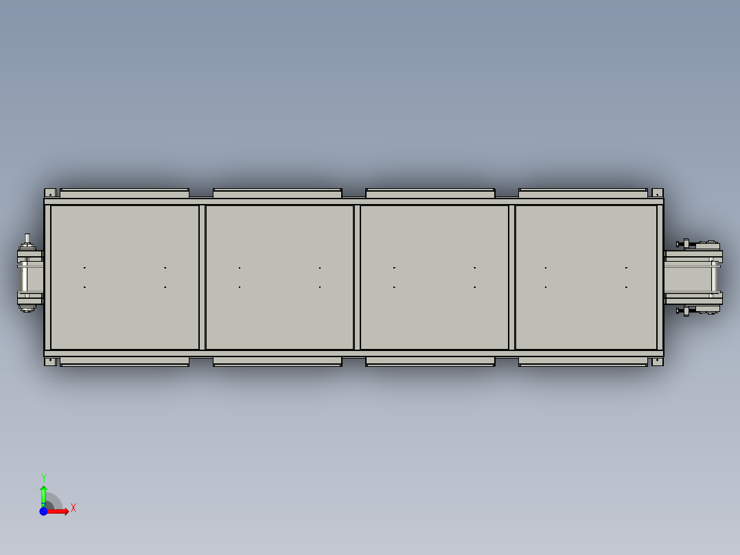 电池清洗烘干机3D数模图纸 STEP格式前视图
