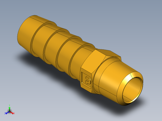 倒齿式工业管接头Hose Barb to Male Pipe 125HBL-6-2正等轴测缩略图