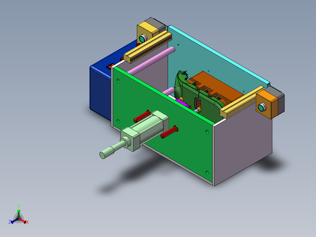 塑胶注塑件热切水口机正等轴测图