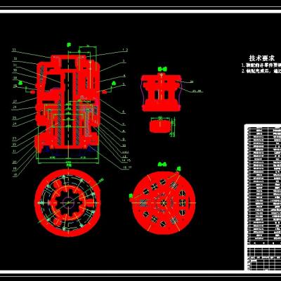 全液压岩心钻机液压动力头2D图纸 机械设计CAD图纸DWG图纸