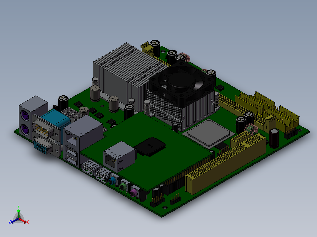 英特尔主板正等轴测图
