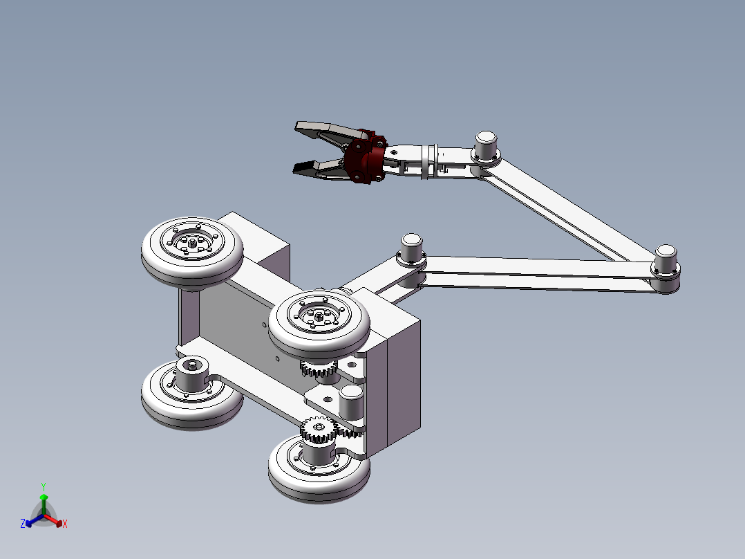 草莓采摘机设计正等轴测图