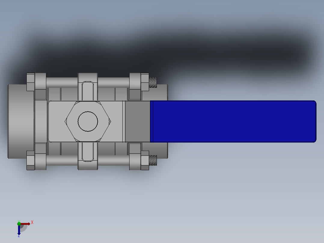 三片式内螺纹球阀-316 DN15-DN80俯视图
