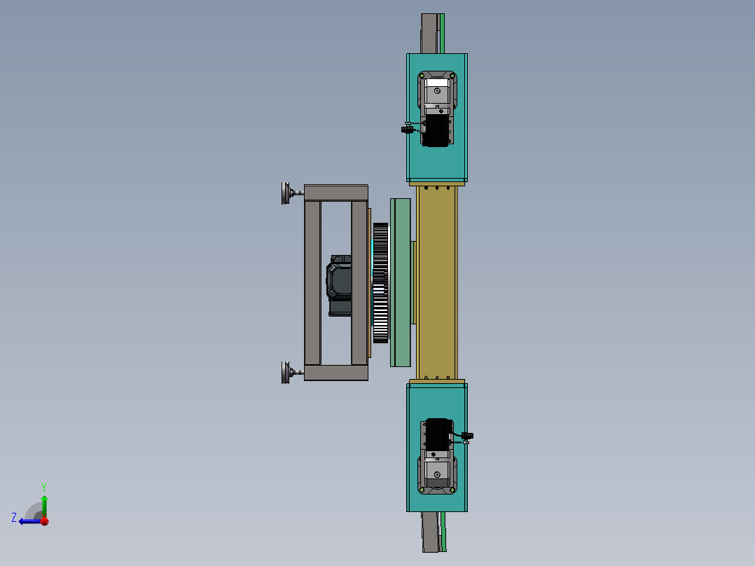 二轴变位机设备sw18可编辑右视图
