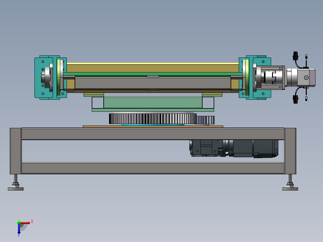 二轴变位机设备sw18可编辑俯视图