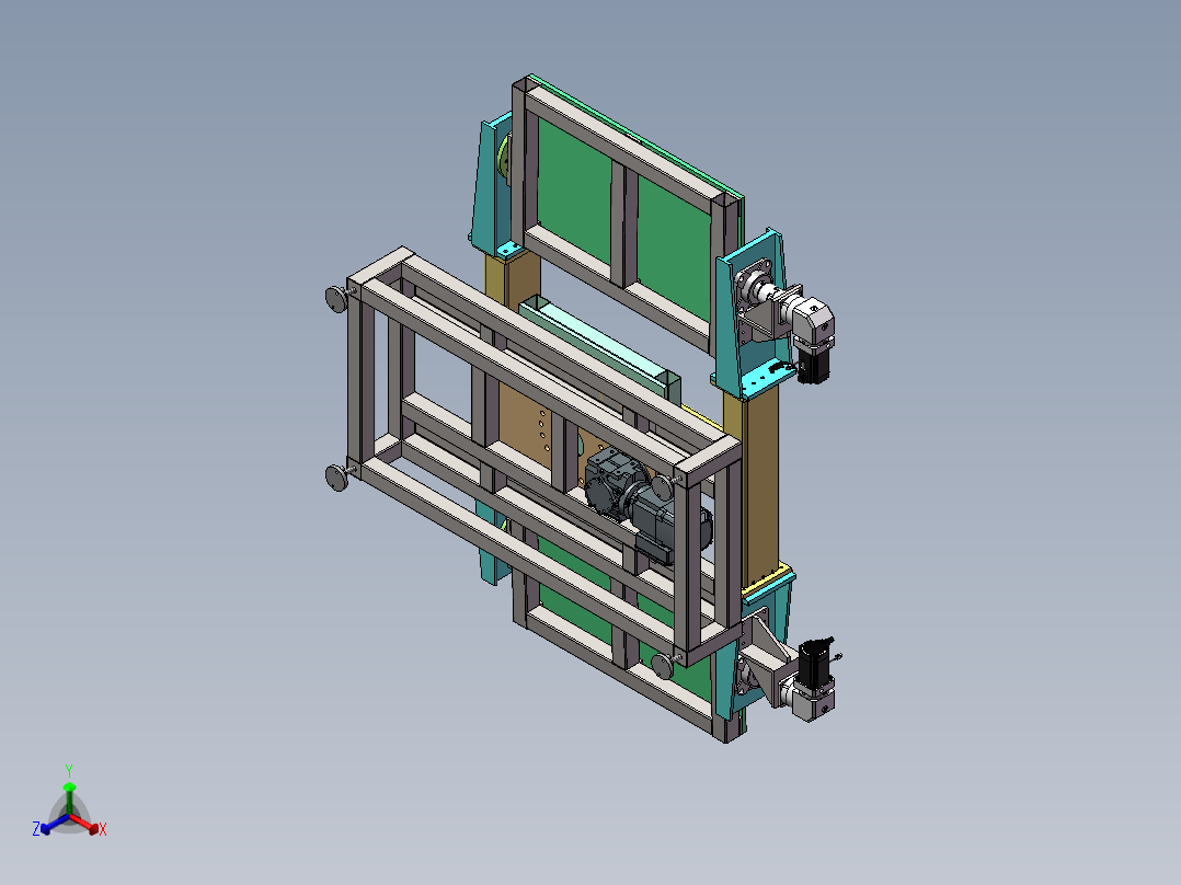 二轴变位机设备sw18可编辑正等轴测图