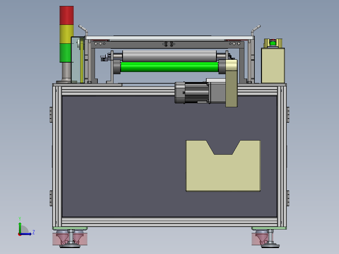 ol撕膜机（sw18可编辑+工程图）左视图