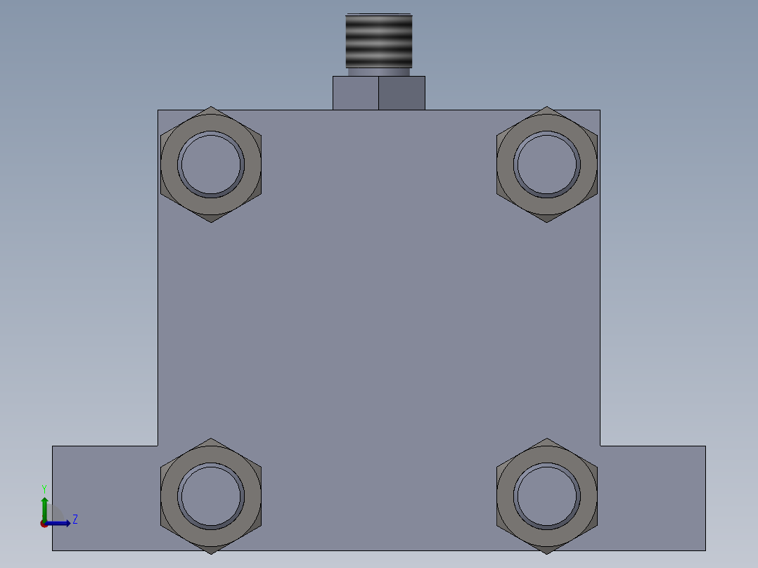 横拉杆液压缸（带底座）80x40x27 mm左视图