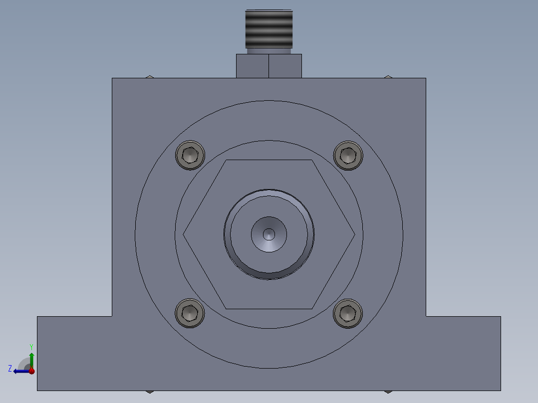 横拉杆液压缸（带底座）80x40x27 mm右视图