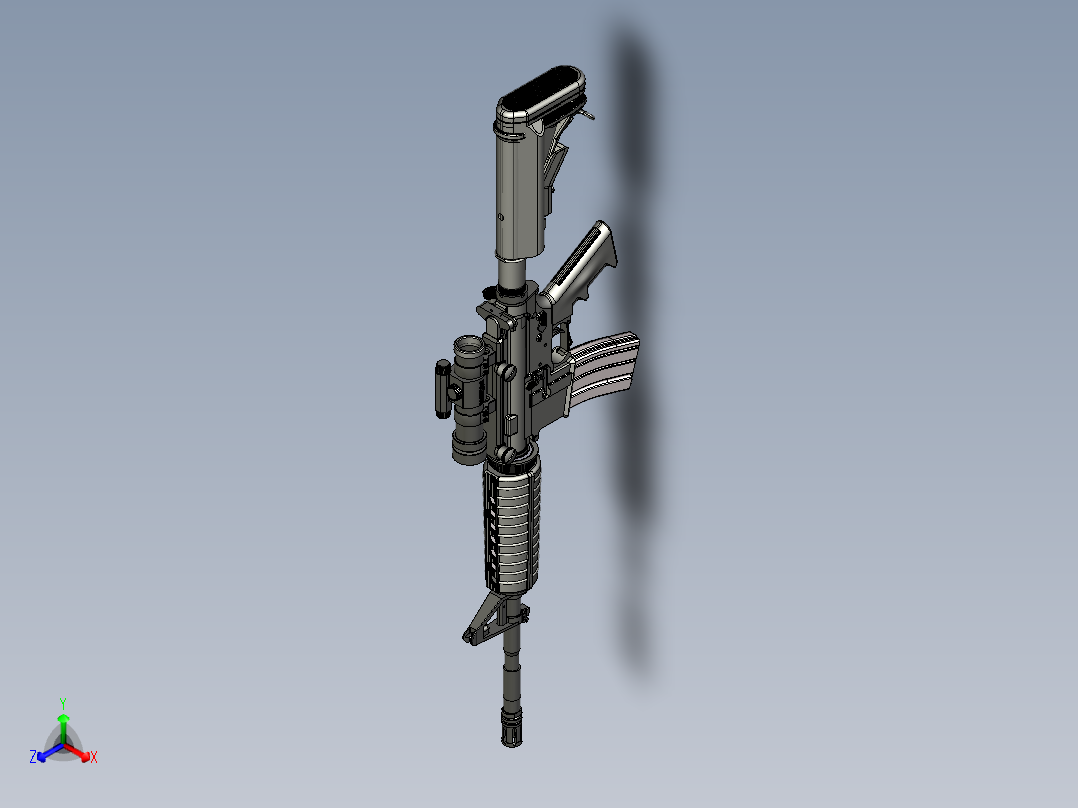 手枪左轮冲锋枪老式狙击步枪设计3D图纸M4-A1 inventor igs STL