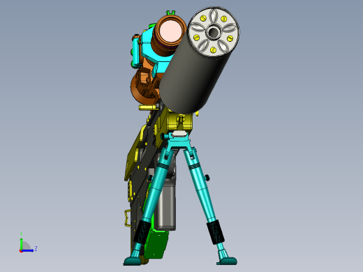 手枪左轮冲锋枪老式狙击步枪设计3D图纸vks-12-7-sniper-rifle STP IGS STL左视缩略图