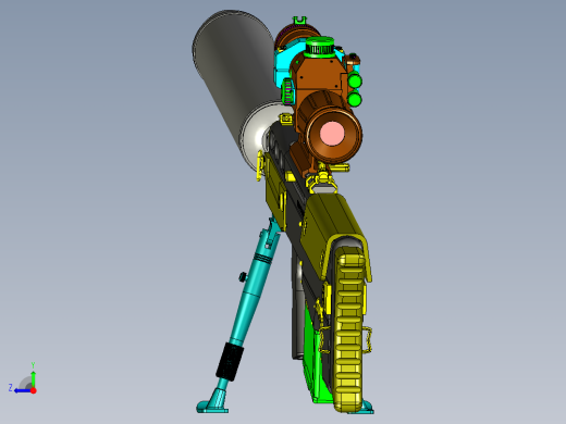手枪左轮冲锋枪老式狙击步枪设计3D图纸vks-12-7-sniper-rifle STP IGS STL右视缩略图