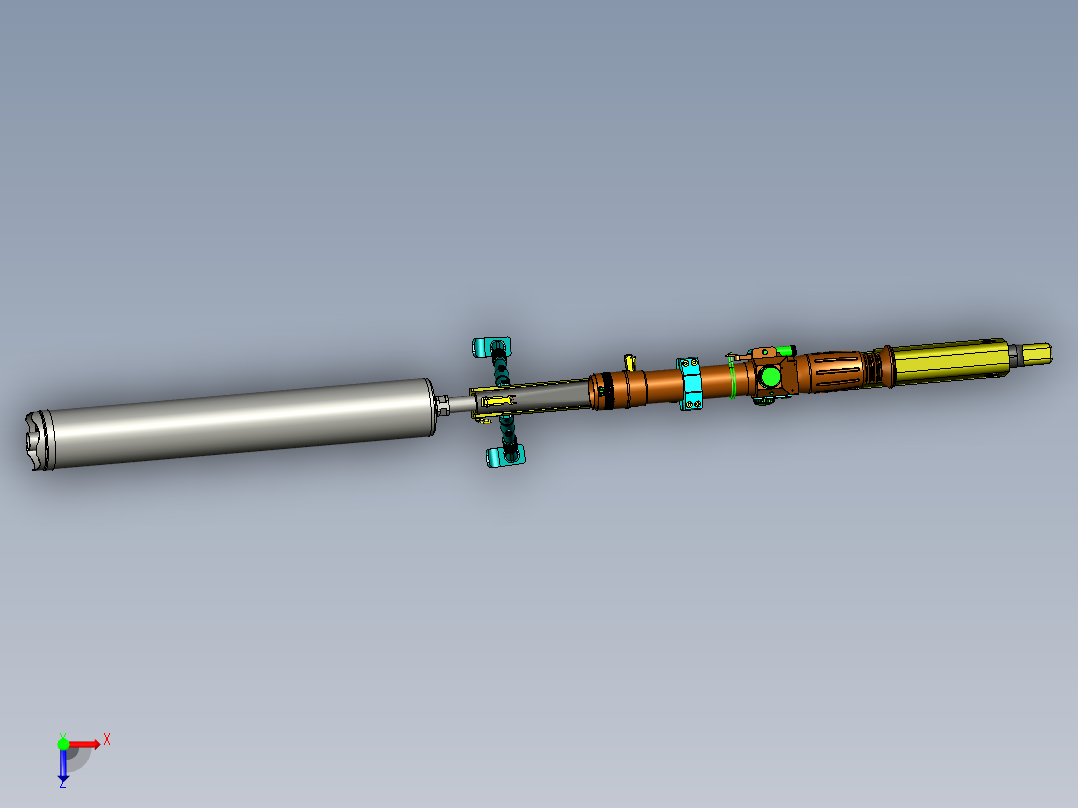 手枪左轮冲锋枪老式狙击步枪设计3D图纸vks-12-7-sniper-rifle STP IGS STL俯视图