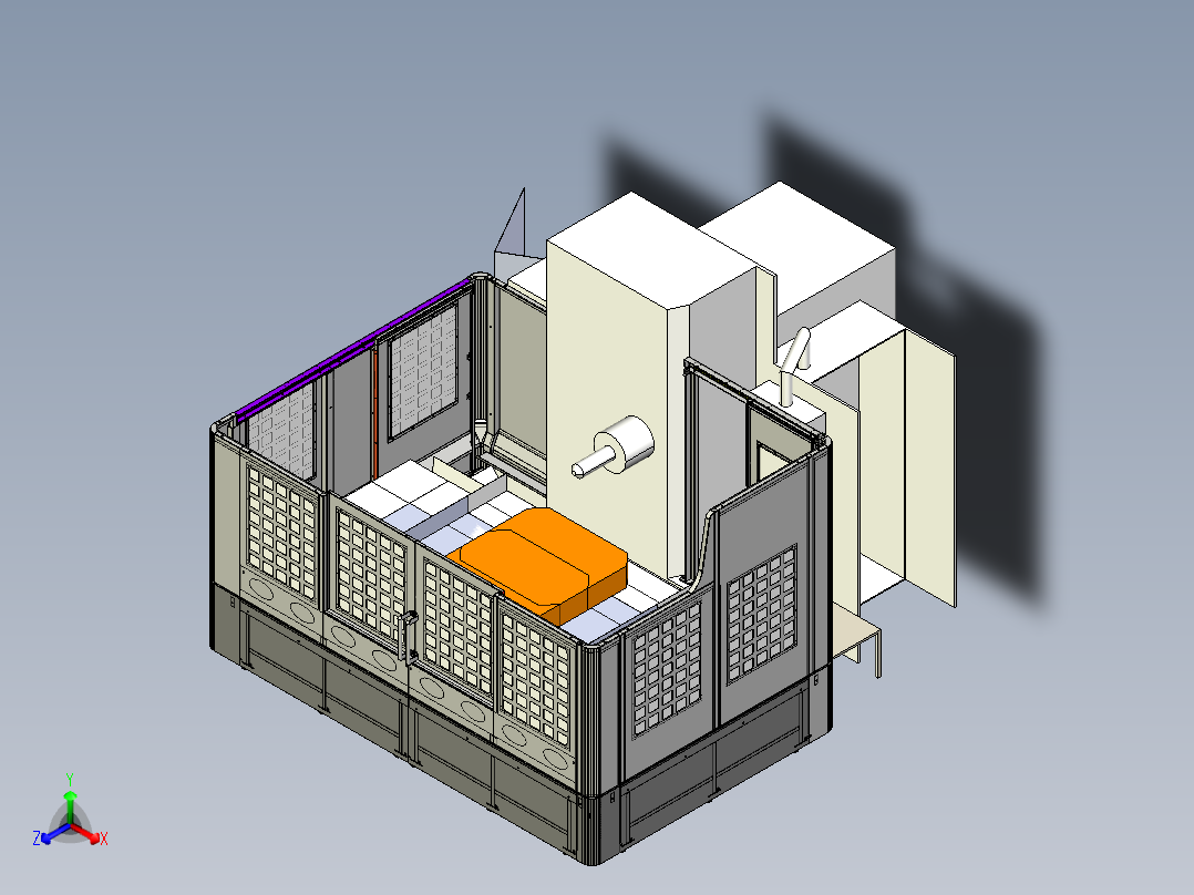 CNC BORVERK 带保护（盖）墙正等轴测图