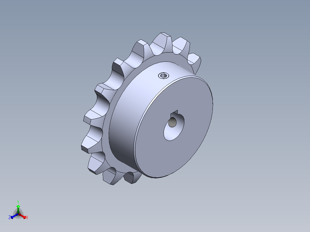 链轮SP40B15-N-12正等轴测图