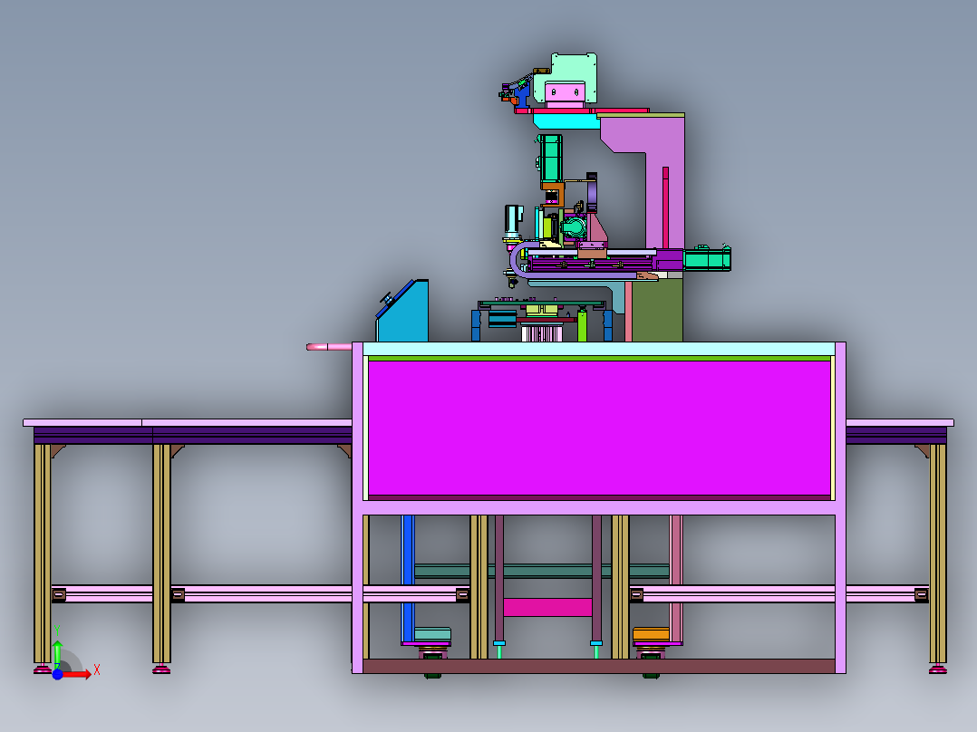 多工位塑胶外壳加工用攻牙机前视图
