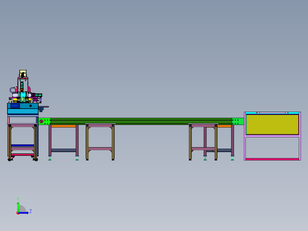 多工位塑胶外壳加工用攻牙机左视图