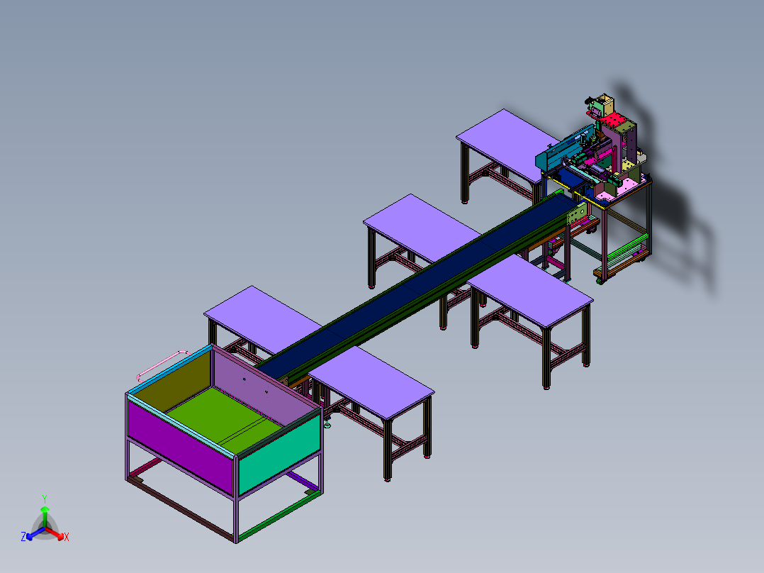 多工位塑胶外壳加工用攻牙机正等轴测图