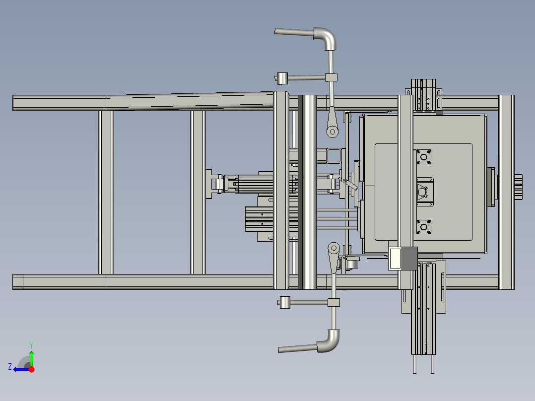 间歇式立式装盒机右视图