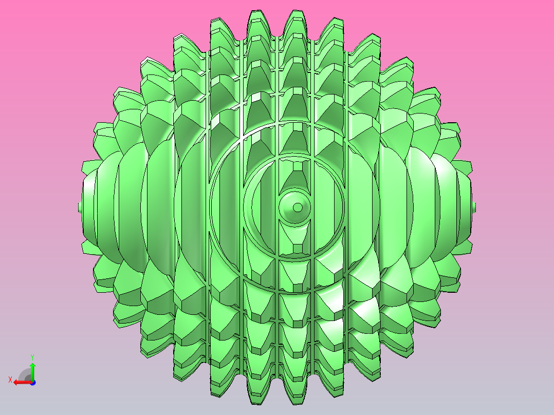 球齿轮30×2后视图