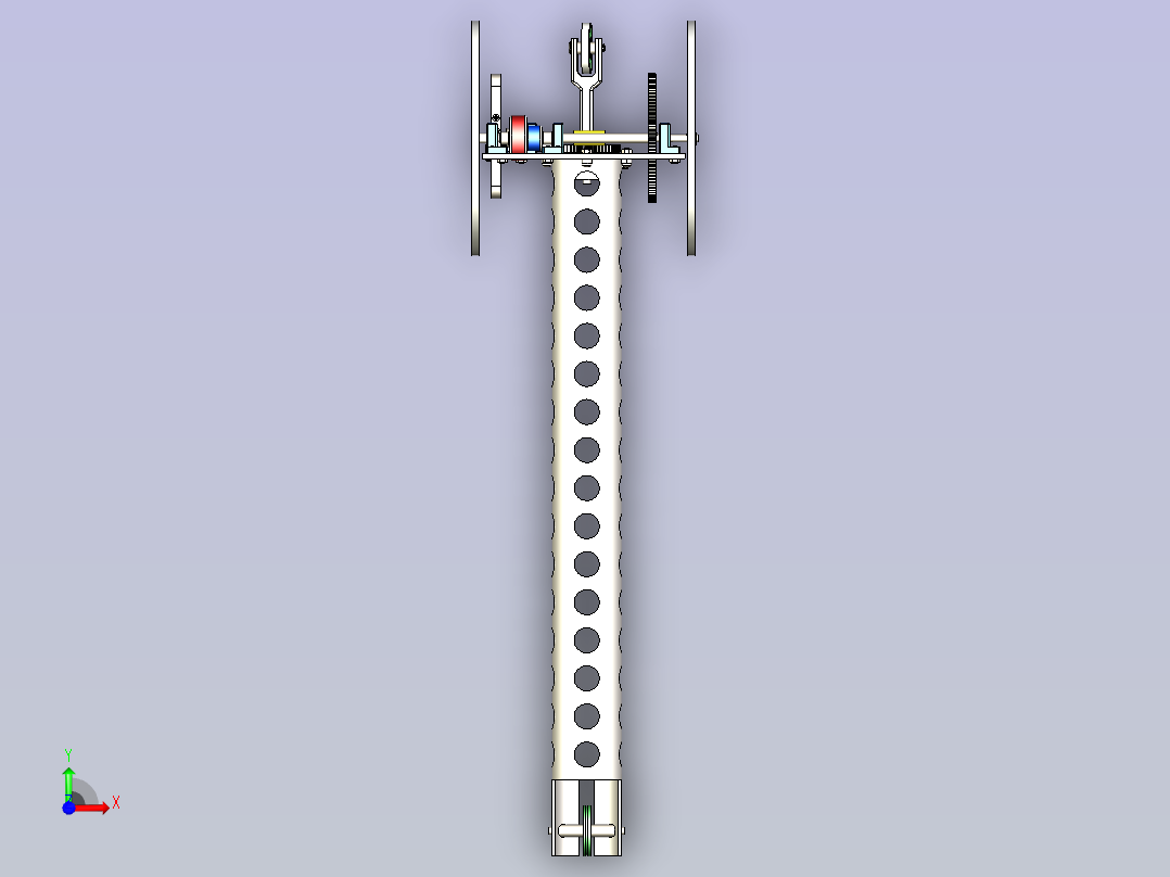 无碳小车3D图纸模型前视图