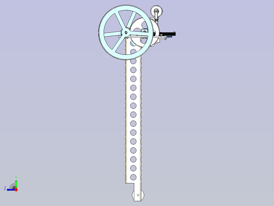 无碳小车3D图纸模型右视图