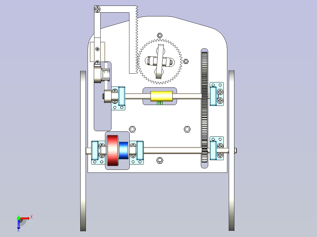 无碳小车3D图纸模型俯视图