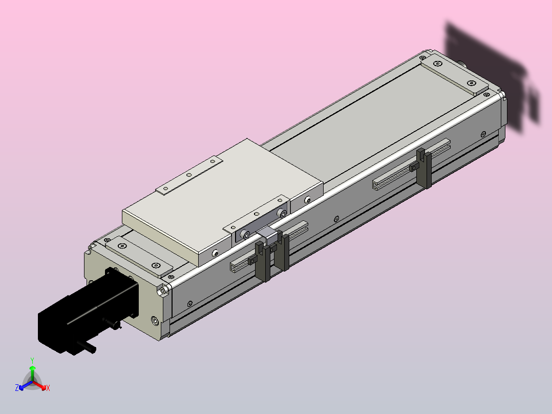 SCS12-200-BC-100W滚珠花健、支撑座、滚珠丝杠、交叉导轨、直线模组主视图