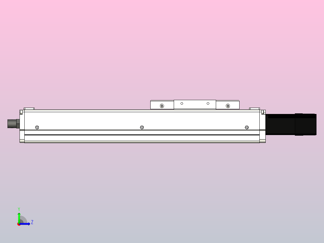 SCS12-200-BC-100W滚珠花健、支撑座、滚珠丝杠、交叉导轨、直线模组左视图