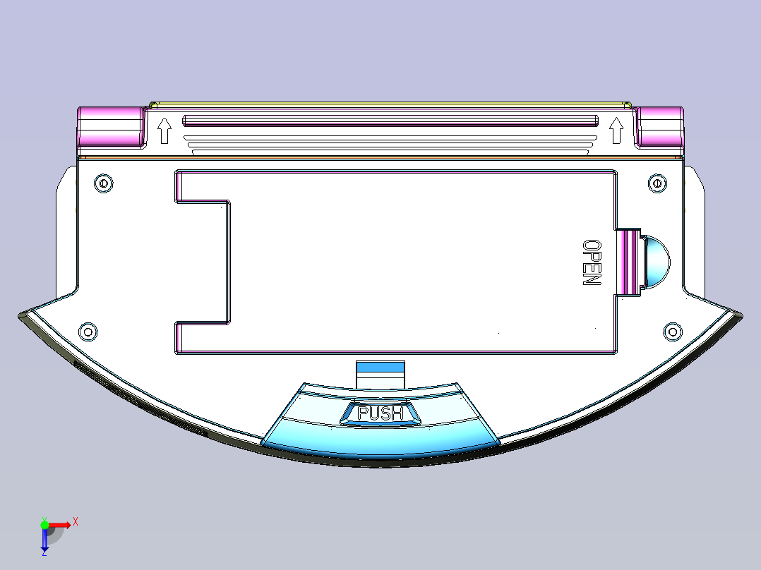 智能扫地机器人3D模型图纸俯视图