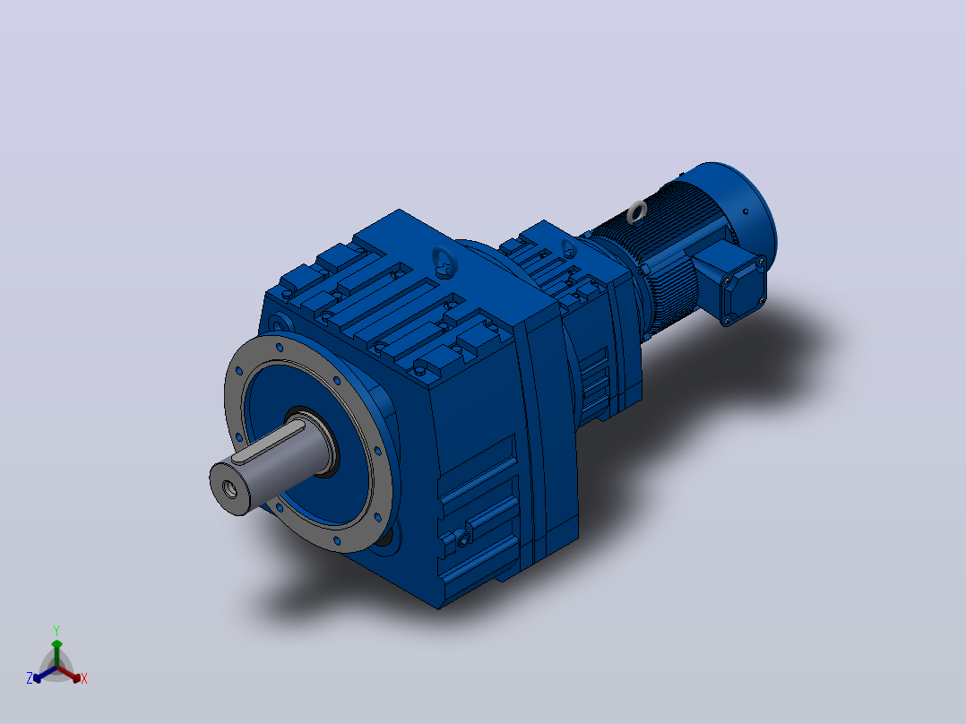 RF147R87法兰轴伸式组合型斜齿轮减速机RF147R87-Y4-4P-112M-M1-0°-Φ450主视图