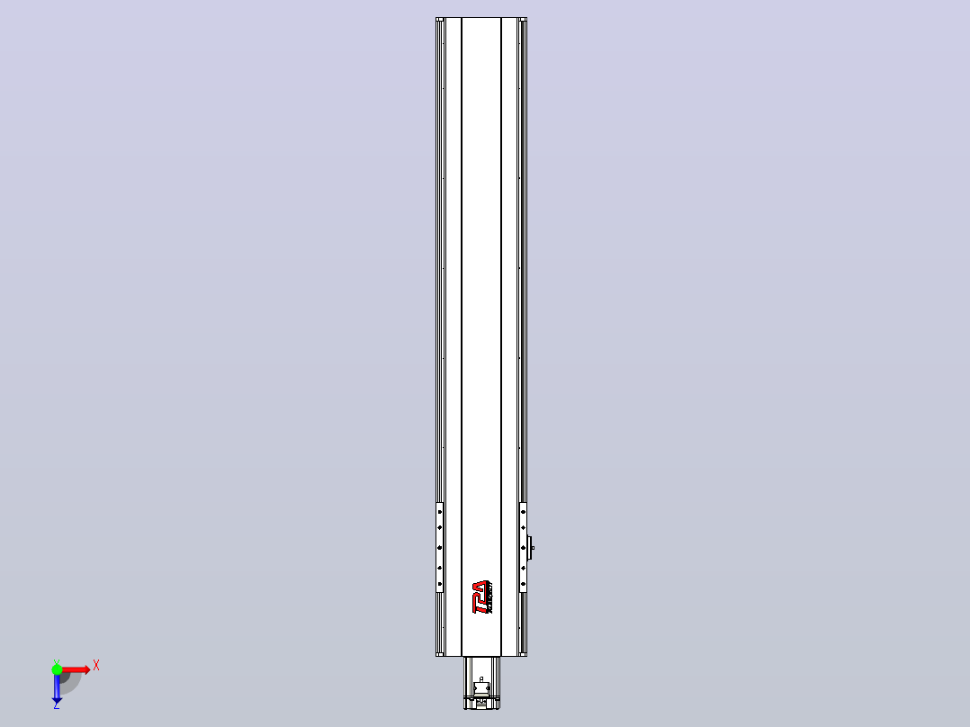 日规模组半封闭丝杆TPA-HNR-202D-2510C-L1000-M-Y-P75-N3俯视图