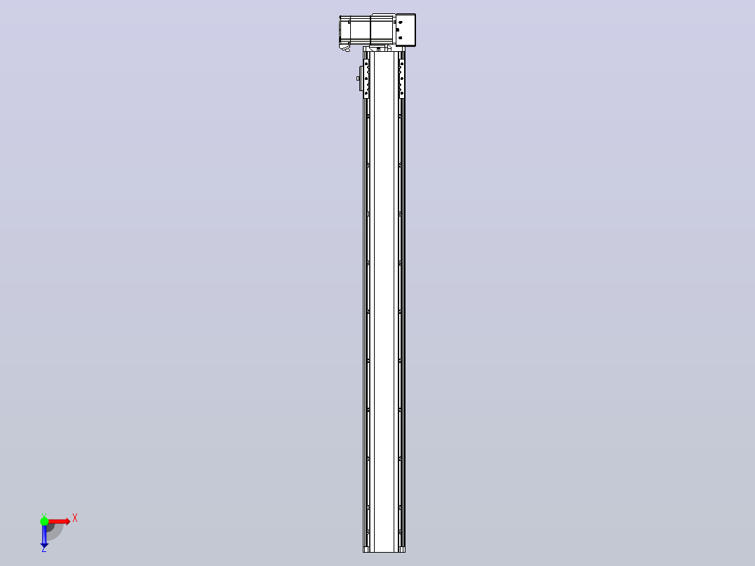 皮带直线轴半封闭可选导轨TPA-HNB-85D-90-L850-LU-C-P20-N3俯视图